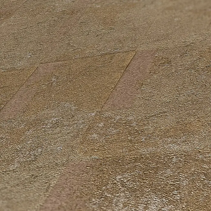 A.S. Création Stories of Life Vliestapete - Gold-Taupe, Grafisch, 10,05 x 0,53 m - Nahaufnahme des Bodenbelags in Holzoptik. Das braune Laminat hat eine raue Textur und ist mit Fugen versehen, die ein realistisches Aussehen erzeugen.