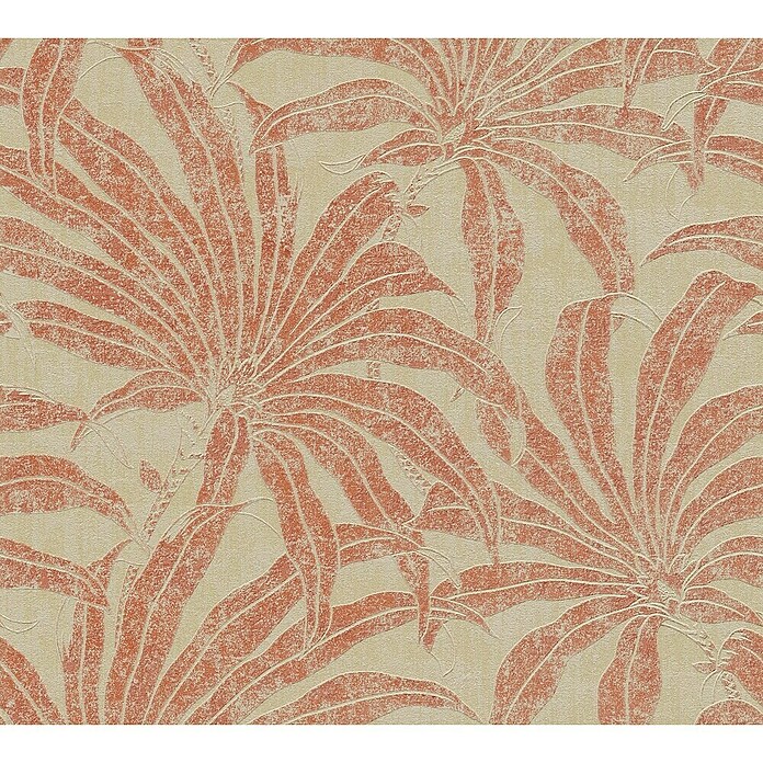 A.S. Création Jade 2 Vliestapete Pflanzen (Beige-Rot-Orange, Floral, 10,05 x 0,53 m)