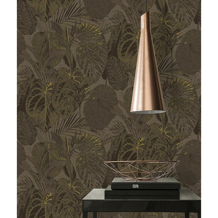 AS Creation Famous Garden Vliestapete Dschungel (Braun-Schwarz-Gold, Floral, 10,05 x 0,53 m) | BAUHAUS