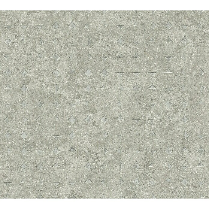 AS Creation Stories of Life Vliestapete Used-Look (Betongrau-Grün, Betonoptik, 10,05 x 0,53 m)