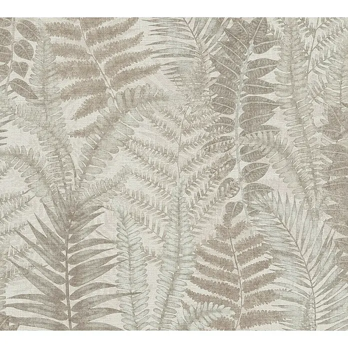 A.S. Création Famous Garden Vliestapete - Grau-Beige-Taupe, Floral, 10,05 x 0,53 m - Beige Tapete mit zarten Farnmotiven, die eine ruhige, natürliche Atmosphäre in jeden Raum bringt. Eine perfekte Kombination aus Stil und Komfort.