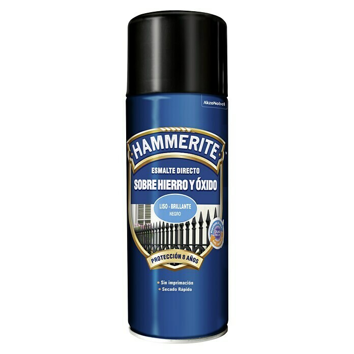 Hammerite Spray antióxido Hierro y óxido (Negro, 400 ml, Brillante)
