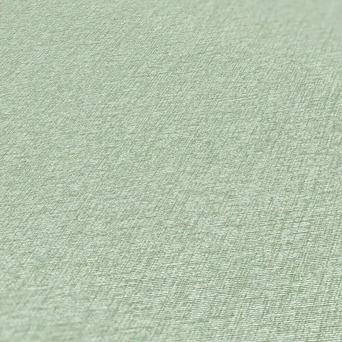A.S. Création Famous Garden Vliestapete - Grün, Uni, 10,05 x 0,53 m - Nahaufnahme eines strukturierten, mintgrünen Stoffes, der eine feine, gewebte Oberfläche für vielseitige Designanwendungen zeigt.