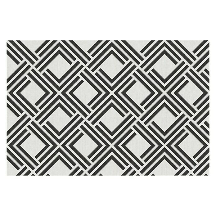Alfombra Living geométrica (Negro, 90 x 60 cm, 70% PVC y 30% PES)