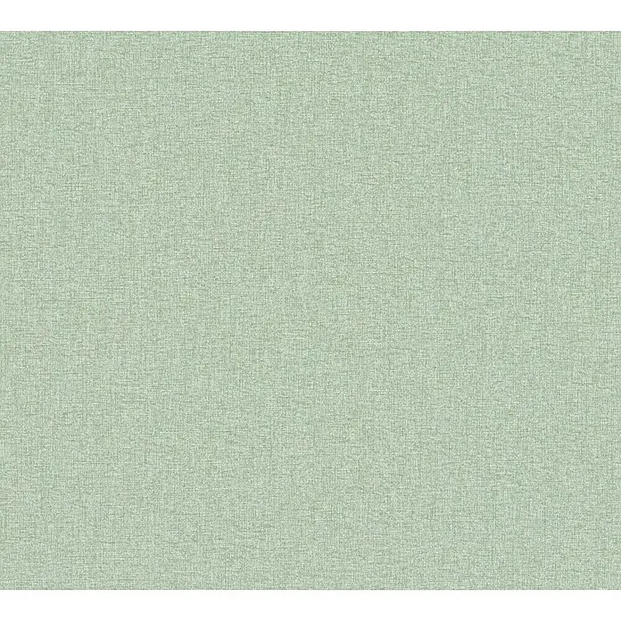 A.S. Création Famous Garden Vliestapete - Grün, Uni, 10,05 x 0,53 m - Detailaufnahme einer hellgrünen Stoffstruktur, die eine feine, gewebte Oberfläche mit subtilen Texturdetails zeigt, ideal für Hintergründe.