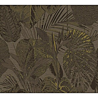 AS Creation Famous Garden Vliestapete Dschungel (Braun-Schwarz-Gold, Floral, 10,05 x 0,53 m)