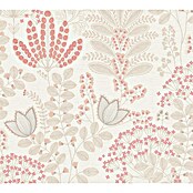 AS Creation Famous Garden Vliestapete (Weiß-Taupe-Rosa, Floral, 10,05 x 0,53 m) | BAUHAUS