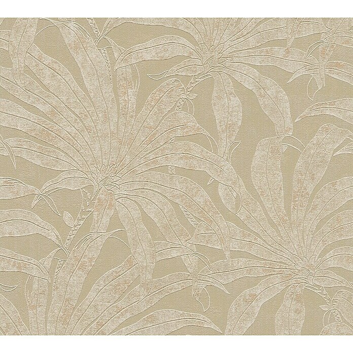 A.S. Création Jade 2 Vliestapete Pflanzen (Grau-Weiß-Gold, Floral, 10,05 x 0,53 m)