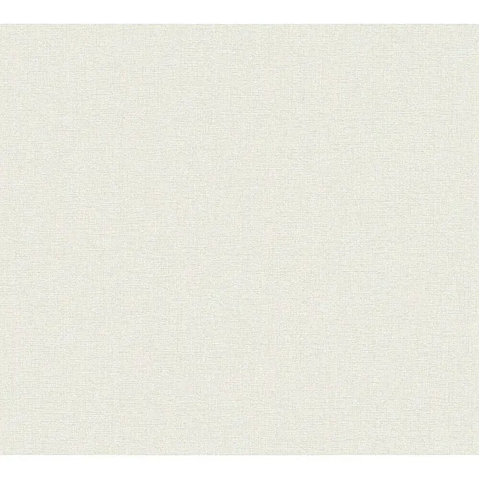 A.S. Création Famous Garden Vliestapete - Creme-Weiß, Uni, 10,05 x 0,53 m - Feiner, cremefarbener Leinenstoff mit dezenter Textur, ideal für elegante Hintergründe, Textildesign oder hochwertige Präsentationen.