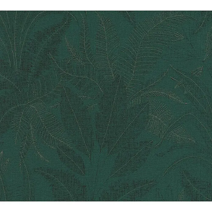 A.S. Création Stories of Life Vliestapete Dschungel - Grün-Dunkelgrün-Schwarz, Floral, 10,05 x 0,53 m - Grüne Tapete mit zarten Farnmotiven, ideal für eine natürliche und beruhigende Raumgestaltung.