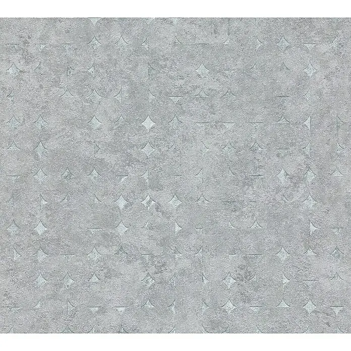 A.S. Création Stories of Life Vliestapete Used-Look - Betongrau-Silber, Betonoptik, 10,05 x 0,53 m - Graue Wandtapete mit einem dezenten geometrischen Muster, das eine elegante und moderne Optik für jeden Raum schafft.
