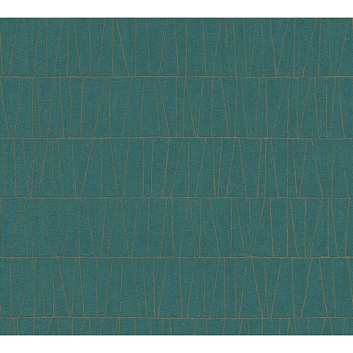 A.S. Création Jade 2 Vliestapete (Petrol-Gold, Grafisch, 10,05 x 0,53 m)