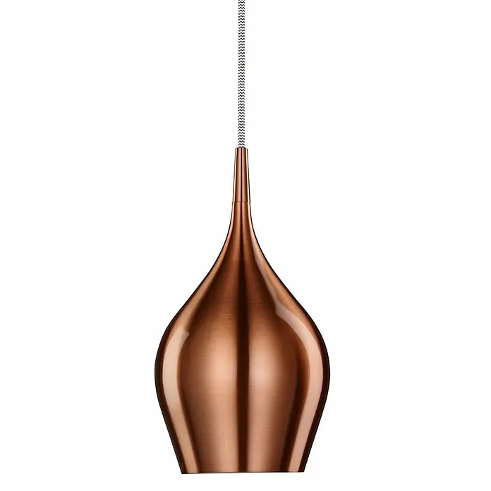 Searchlight Lámpara colgante Vibrant - 40 W, L x An x Al: 12 x 12 x 142 cm, Cobre, E14, 120 mm - Lámpara colgante color cobre con un diseño elegante. La lámpara es un verdadero atractivo y proporciona un ambiente agradable.