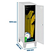 Simonrack Simonlocker Taquilla Single Mini con patas Desmontada (L x An x Al: 50 x 40 x 101,5 cm, Número de puertas: 1 ud., Gris/Blanco) | BAUHAUS