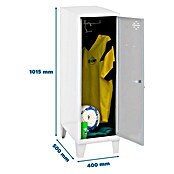Simonrack Simonlocker Taquilla Single Mini con patas Desmontada (L x An x Al: 50 x 40 x 101,5 cm, Número de puertas: 1 ud., Blanco/Gris) | BAUHAUS