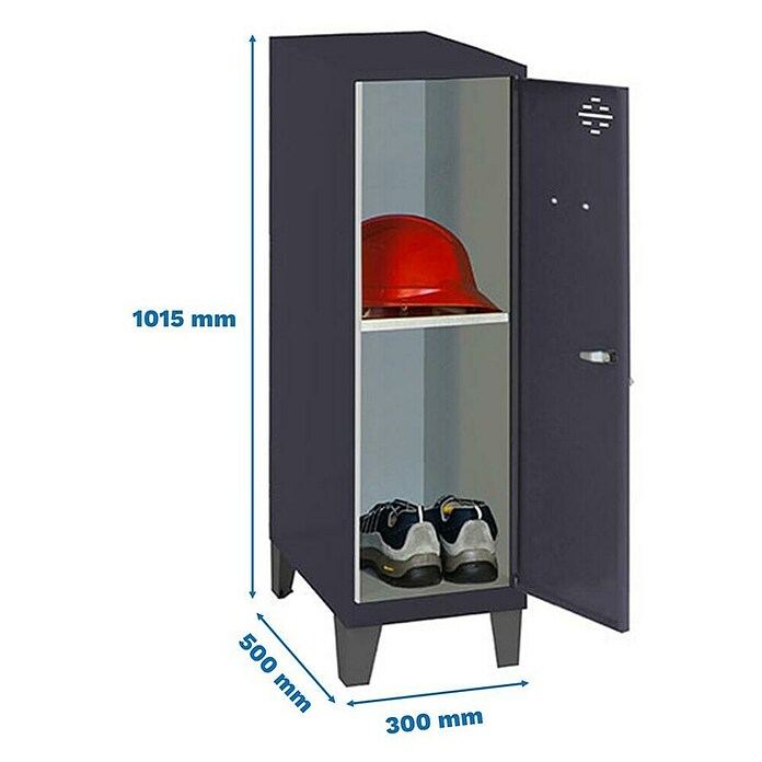 Simonrack Simonlocker Taquilla Mini con patas Desmontada (L x An x Al: 50 x 30 x 101,5 cm, Número de baldas: 1 ud., Antracita/Antracita) | BAUHAUS