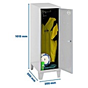 Simonrack Simonlocker Taquilla Single Mini con patas Desmontada (L x An x Al: 50 x 30 x 101,5 cm, Número de puertas: 1 ud., Gris/Gris) | BAUHAUS