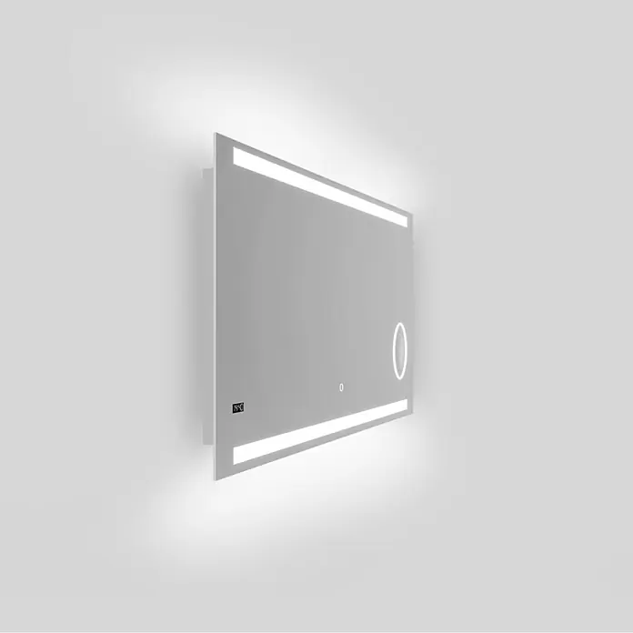 DSK Lichtspiegel Silver Rey - 140 x 60 cm, Silber, Leuchtmittel - Moderne LED-beleuchteter Badezimmerspiegel. Das Licht ist hell und sorgt für eine perfekte Ausleuchtung beim Schminken oder Rasieren.