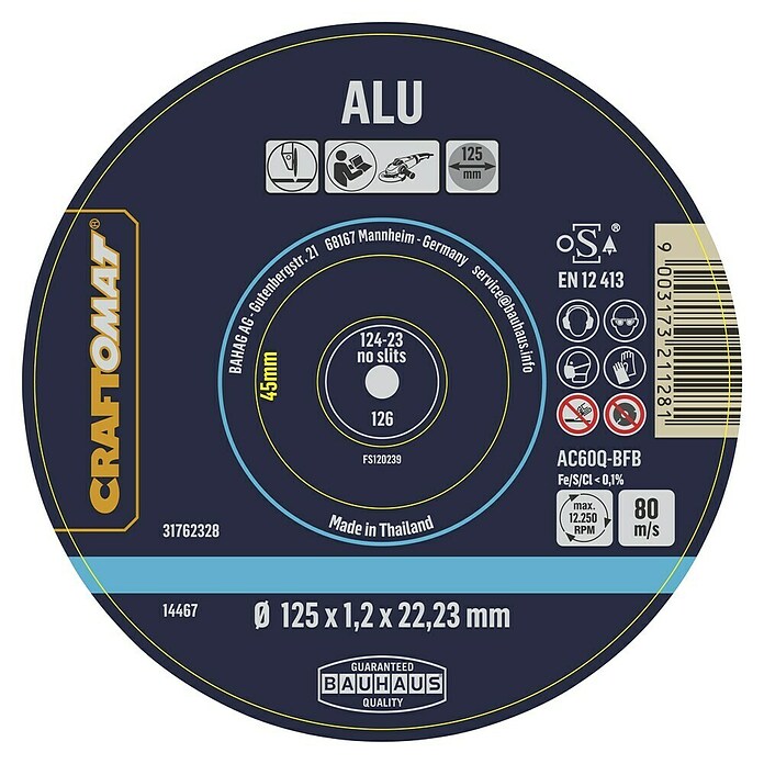 Craftomat Rezni disk AC60Q-BFB Multi  (Prikladno za: Aluminij, Promjer rezne ploče: 125 mm, 1 Kom.) | BAUHAUS