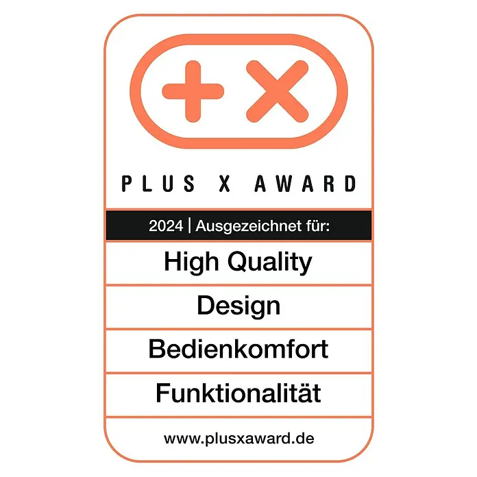 Scheppach IXES 20V Akku SBP2.0 - 20 V, 2 Ah - Plus X Award-Siegel für 2024, das High Quality, Design, Bedienkomfort und Funktionalität auszeichnet.