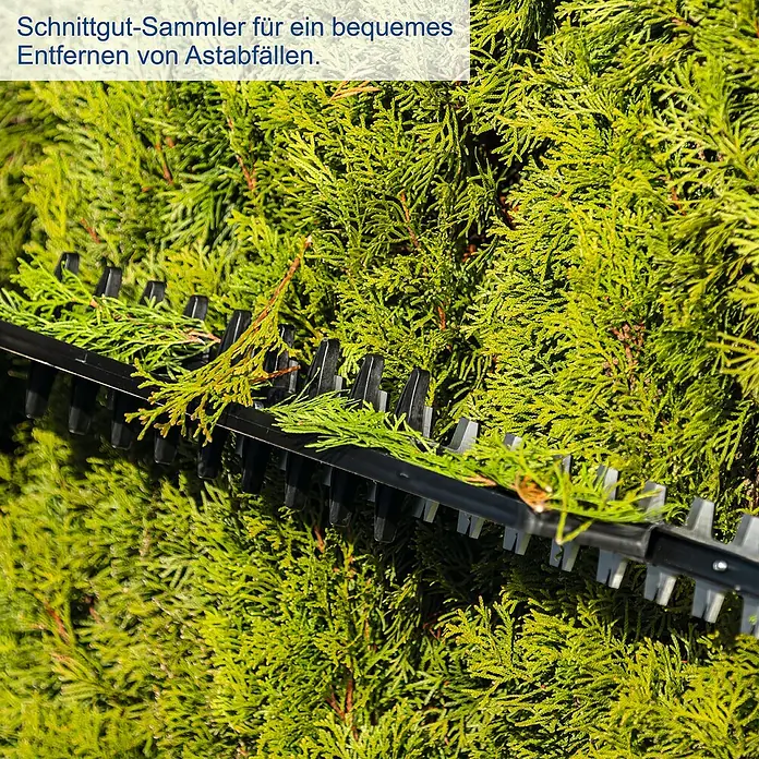 Scheppach IXES 20V Akku-Heckenschere BC-HT720-X - 40 V, Ohne Akku, Schnittlänge: 650 mm - Astsammelvorrichtung für eine Heckenschere.