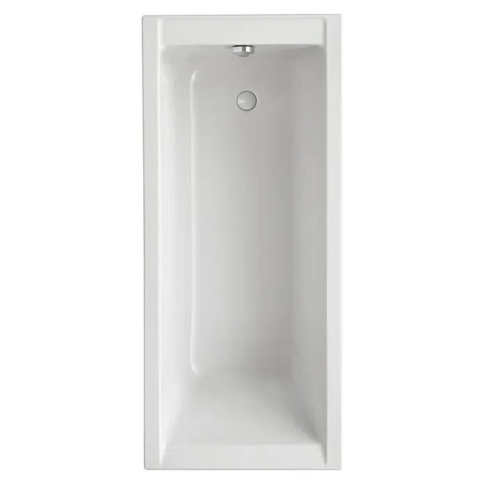 Ottofond Badewannen-Set Filo - L x B: 170 x 75 cm, Sanitäracryl, Weiß, Mit Badewannenfuß - Weisse Badewanne in sauberem Design, mit glatter Oberfläche und minimalistischem Abfluss, ideal für moderne Badezimmer.