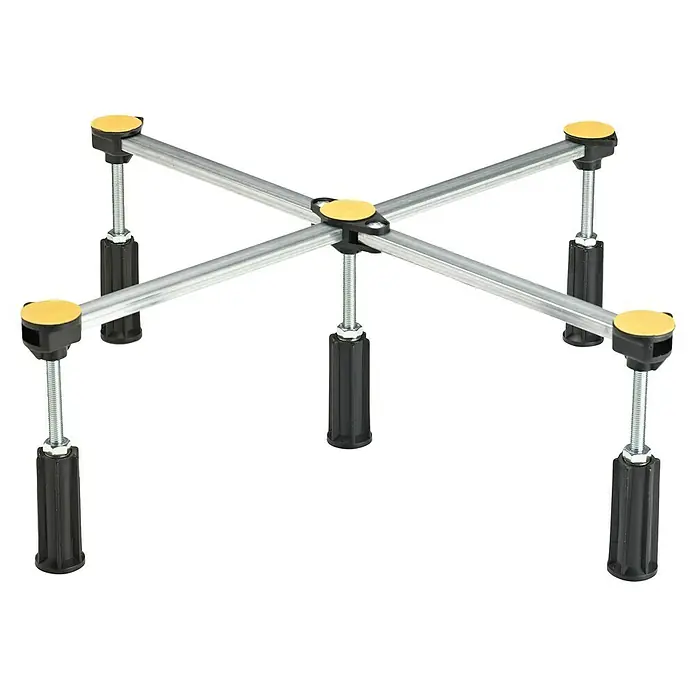 Ottofond Duschwannen-Set Rico - L x B: 90 x 90 cm, Kunststoff, Weiß, Mit Duschwannenfuß - Produktabbildung eines Nivellierfußes mit fünf verstellbaren Beinen, die eine stabile und anpassbare Basis bilden.