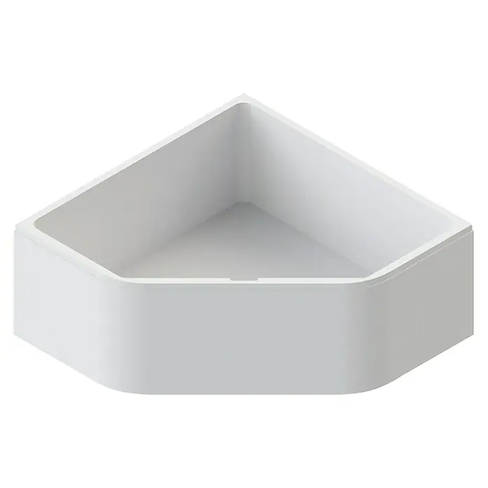 Ottofond Eckbadewannen-Set Tampa - L x B: 135 x 135 cm, Sanitäracryl, Weiß, Mit Badewannenträger - Eckbadewanne in Weiß. Die perfekte Badewanne für kleinere Badezimmer mit einer modernen abgerundeten Form, die in jede Ecke passt.