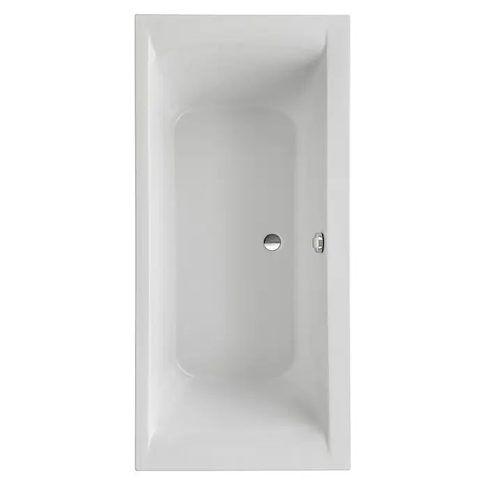 Ottofond Badewannen-Set Palermo - L x B: 190 x 90 cm, Sanitäracryl, Weiß, Mit Badewannenfuß - Ein hochauflösendes Bild einer weißen Badewanne von oben, die das schlichte Design und die glatten Oberflächen der Badewanne hervorhebt.