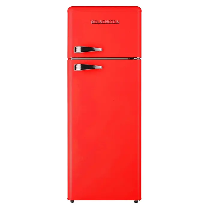 Wolkenstein Kühl-Gefrierkombination - Nutzinhalt Gesamt: 211 l, 62,6 x 54,5 x 145,6 cm, Rot - Roter Wolkenstein Kühlschrank im Retro-Design. Das Gerät hat verchromte Griffe und ist ein echter Hingucker für jede Küche.