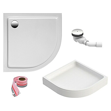 Ottofond Duschwannen-Set Rico (L x B: 90 x 90 cm, Kunststoff, Weiß, Mit Duschwannenträger)