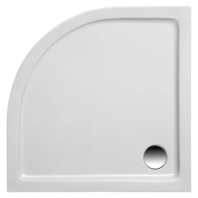 Ottofond Duschwannen-Set Rico - L x B: 90 x 90 cm, Kunststoff, Weiß, Mit Duschwannenfuß - Quadratische Duschwanne mit abgerundeter Ecke und Ablauf. Ideal für moderne Badezimmer.