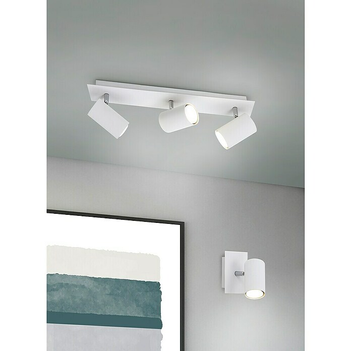 LED wandlamp Tusa, wit, metaal, 45 cm, flexibele arm