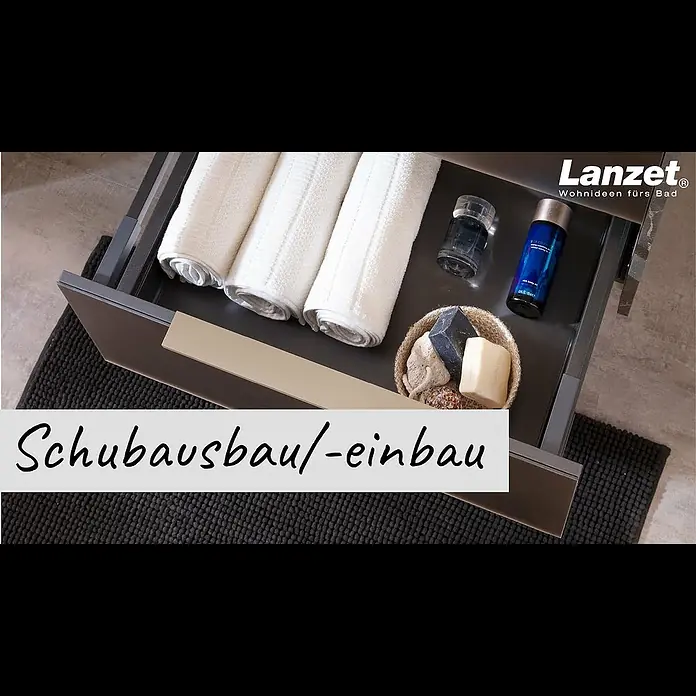 Lanzet K1 Waschtischunterschrank59,2 x 44,3 x 48,3 cm, Berg Eiche - Lanzet Badmbel - Schubausbau und Schubeinbau