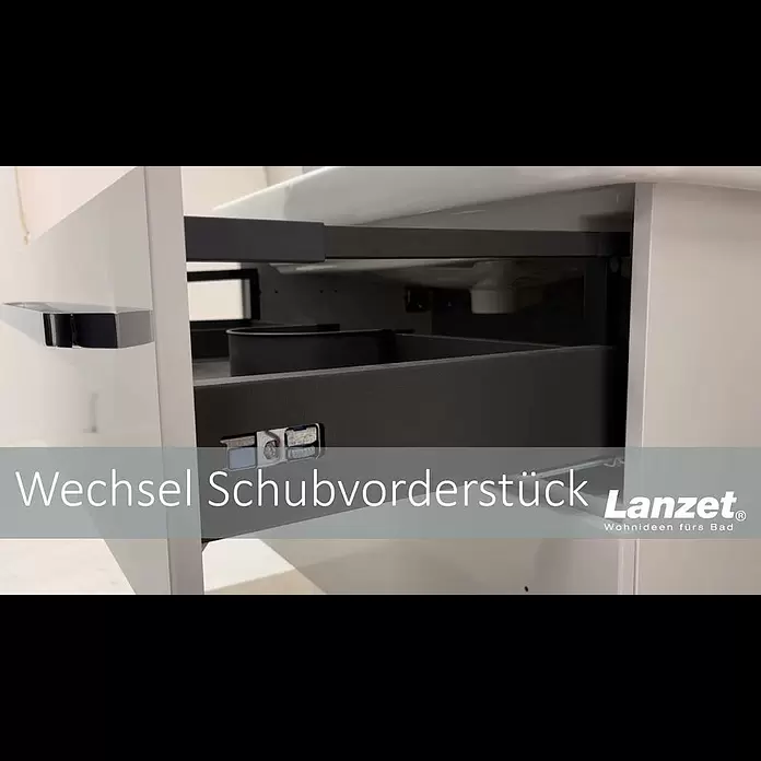 Camargue Star Hochschrank30,4 x 32,5 x 181,6 cm, Schwarz, DIN Anschlag: Links - Lanzet Badmbel - Wechsel Schubvorderstck