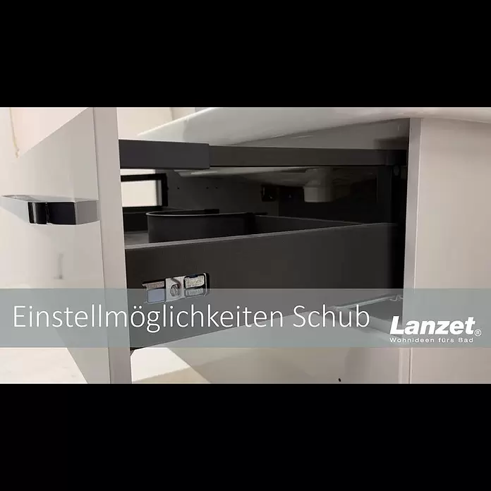 Camargue Star Hochschrank30,4 x 32,5 x 181,6 cm, Schwarz, DIN Anschlag: Links - Lanzet Badmbel - Schublade einstellen
