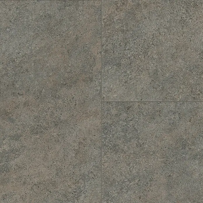 LOGOCLIC Ceramico Laminatmuster Albus - 300 x 330 x 8 mm, Fliesenoptik - Detailansicht von vier grauen Bodenfliesen mit rauer Textur, ideal für moderne Innenräume. Robust und stilvoll.