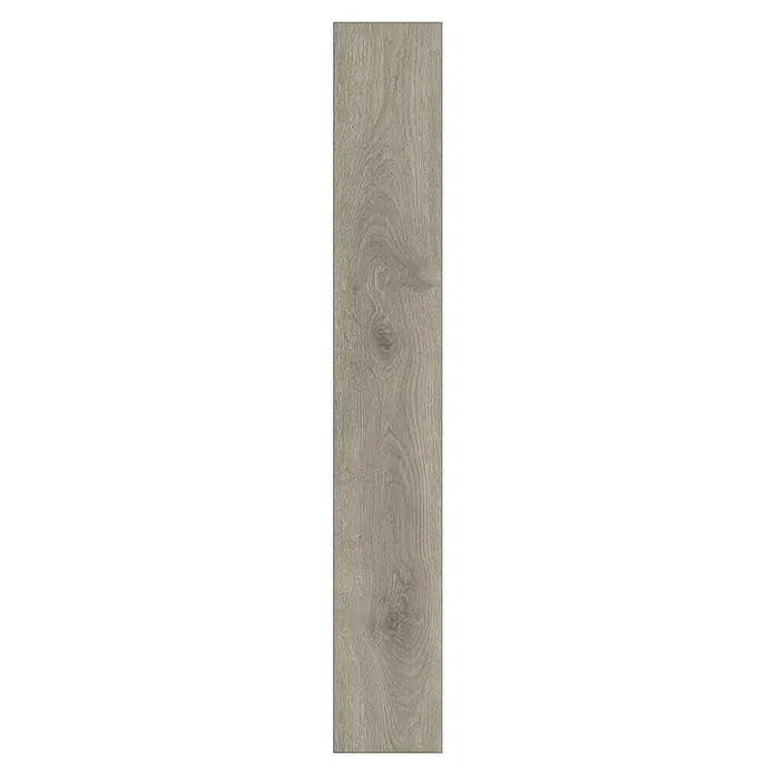 LOGOCLIC Family Laminatmuster Eiche Montana - 300 x 192 x 7 mm, Landhausdiele - Nahaufnahme einer einzelnen Diele aus hellem Laminat mit einer markanten Maserung. Perfekt für moderne Wohnräume und einfache Verlegung.