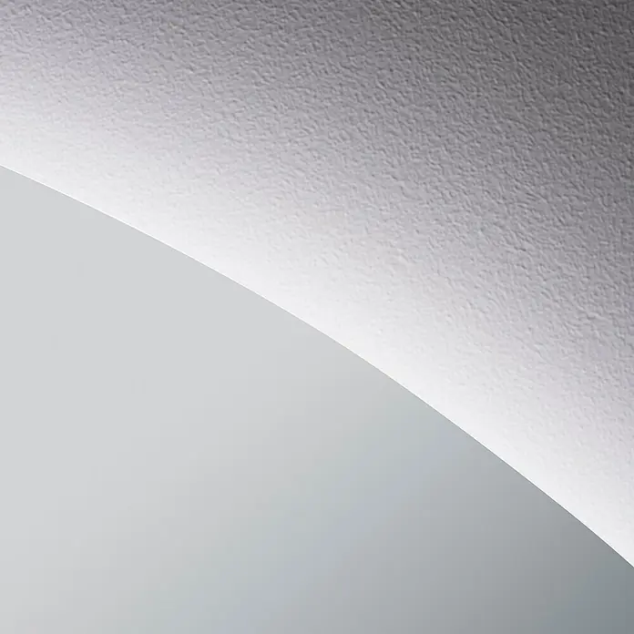 Camargue Lichtspiegel SiroDurchmesser: 80 cm, Leuchtmittel - Abstraktes Bild mit einer hellgrauen Oberfläche und einem sanften Übergang zu einer helleren, leicht gewölbten Form.