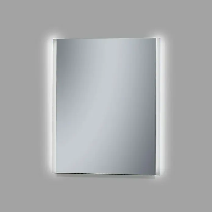 Camargue Lichtspiegel Aran - 60 x 70 cm, Leuchtmittel - Ein moderner, rechteckiger Spiegel mit integrierter LED-Beleuchtung, der ein helles und gleichmäßiges Licht für das Badezimmer bietet.