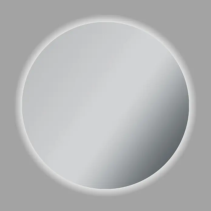 Camargue Lichtspiegel Siro - Durchmesser: 90 cm, Leuchtmittel - Abstraktes Bild einer silbernen, runden Form mit subtilen Farbverläufen, die ein modernes und minimalistisches Design hervorheben.