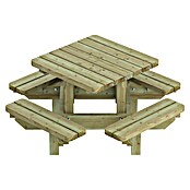 Outdoor Life Products Picknicktafel Grenen (l x b x h: 120 x 120 x 64 cm, Groen) | BAUHAUS