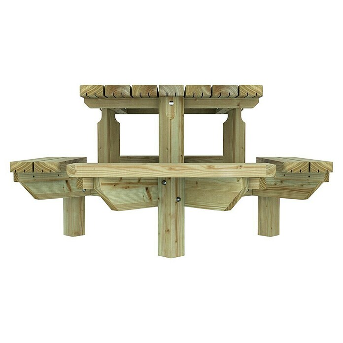Outdoor Life Products Picknicktafel Grenen (l x b x h: 120 x 120 x 64 cm, Groen) | BAUHAUS