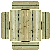 Outdoor Life Products Picknicktafel Grenen (l x b x h: 120 x 120 x 64 cm, Groen) | BAUHAUS