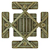 Outdoor Life Products Picknicktafel Grenen (l x b x h: 120 x 120 x 64 cm, Groen) | BAUHAUS