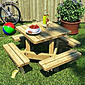 Outdoor Life Products Picknicktafel Grenen (l x b x h: 120 x 120 x 64 cm, Groen) | BAUHAUS