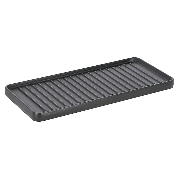 Kingstone Plancha para barbacoa - L x An: 40 x 19 cm - Una plancha de asar rectangular de hierro fundido, ideal para carnes y verduras a la parrilla. Construcción duradera para resultados perfectos.