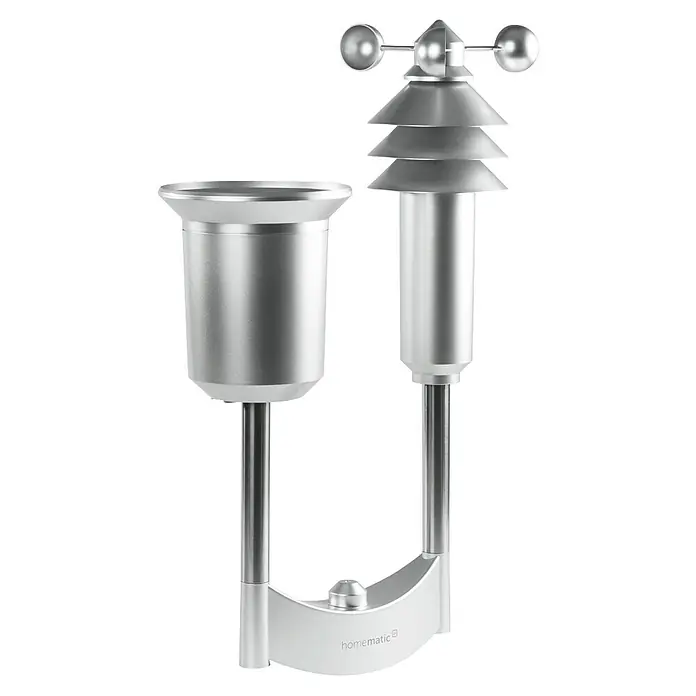 Homematic IP Funk-Wettersensor HmIP-SWO-PL - Batteriebetrieben, 15 x 35 x 53 cm, Edelstahl - Wetterstation von Homematic: Präzise Messung von Wind und Niederschlag für Ihr Smart Home. Robustes Design für zuverlässige Daten.