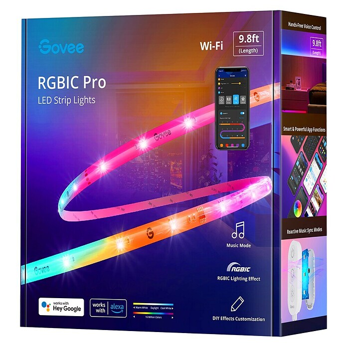 Govee Smart-LED-Band RGBIC Pro H619Z (Länge: 3 m, RGBW, 24 W, 100 V - 240 V) | BAUHAUS