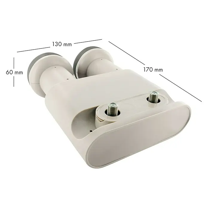 Schwaiger Monoblock Twin-LNB - 23 mm - 40 mm, Hellgrau - Sat-Receiver LNB für optimalen Empfang. Kompaktes Design und einfache Installation für beste Signalqualität.